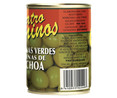 Aceitunas verdes varidad Manzanilla finas, rellenas de anchoa CUATRO CAMINOS 120 g.