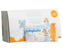 Esponja con jabón de un sólo uso BABYBAÑO 25 uds.