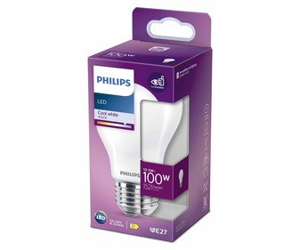 Bombilla Led E27, 10,5W=100W, luz neutra 4000K, 1521lm, PHILIPS.