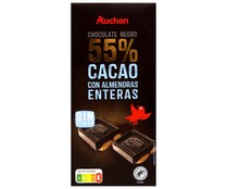 Tableta de chocolate negro con almendras enteras PRODUCTO ALCAMPO 200 g.