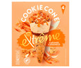 Conos de helado de caramelo con salsa de caramelo y trozos de galletas de chocolate EXTRÈME Cookie de Nestlé 4 x 110 ml.