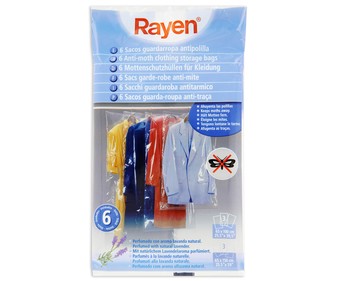 Sacos guardarropa antipolilla RAYEN 6 unidades. Sacos guardarropa antipolilla RAYEN 6 unidades.