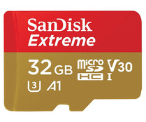 Tarjeta de memoria SANDISK Extreme MicroSDXC 32GB + adaptador SD, clase 3. hasta 100mb/s.