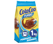 Cacao en polvo instantáneo, formato ahorro COLACAO TURBO 1 kg.