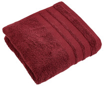 Toalla lisa de baño, 100% algodón, densidad de 500g/m², color granate, ACTUEL.