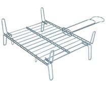 Parrilla rectangular doble para barbacoas doble, 40x45cm, BARBACOA.