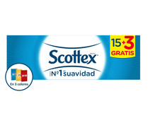 Pañuelos de celulosa SCOTTEX paquete de 15 + 3 uds.