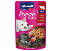 Alimento húmedo completo gatos adultos, ternera VITAKRAFT POESIE DELICE 85 g.