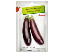Sobre de semillas para sembrar berenjenas de la variedad larga y negra PRODUCTO ALCAMPO.