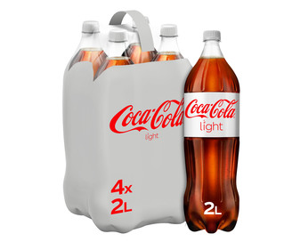 Refresco de cola light COCA COLA pack de 4 botellas de 2 l. Refresco de cola light COCA COLA pack de 4 botellas de 2 l.