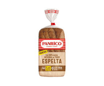 Pan de molde con 100 % harina integral de espelta PANRICO 385 g. Pan de molde con 100 % harina integral de espelta PANRICO 385 g.