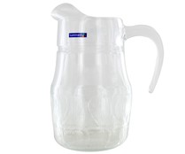 zumos y limonada Jarra de agua con asa leche Jarra de vidrio de 1,1 litros para agua COM-FOUR® 2x Jarra de vidrio con tapa 