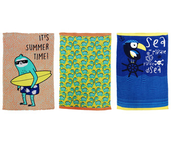 Toalla de playa infantil tejido velour con diferentes estampados, 320g/m², ACTUEL. Toalla de playa infantil tejido velour con diferentes estampados, 320g/m², ACTUEL.