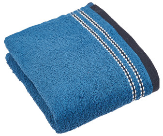 Toalla de baño con pespunte, 100% algodón, densidad de 360g/m², color azul, ACTUEL. Toalla de baño con pespunte, 100% algodón, densidad de 360g/m², color azul, ACTUEL.