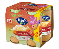 Tarrito de arroz con pollo a partir de 6 meses HERO 4 x 235 g.