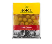 Aceitunas verdes manzanilla rellenas de pimiento JOLCA bolsa de 90 g.