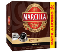 Café Ristretto espresso I12 en cápsulas compatibles con Nespresso MARCILLA 40 uds.