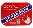 Filetes de anchoa en aceite de oliva CONSORCIO 50 g.