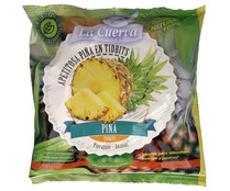 Piña cortada en tidbits, 100% natural y sin conservantes ni colorantes LA CUERVA 300 g.