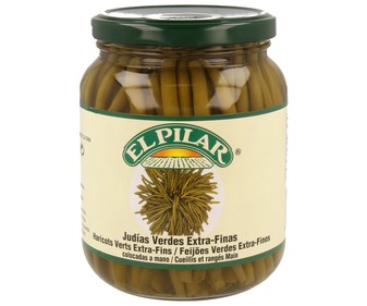 Judías verdes extrafinas EL PILAR frasco de 360 g. Judías verdes extrafinas EL PILAR frasco de 360 g.