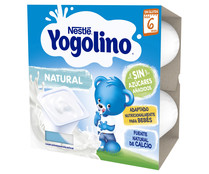 Postre lácteo natural sin azúcares añadidos especial para niños desde 6 meses YOGOLINO de Nestlé 4 x 100 g.