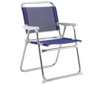 Silla de aluminio y textileno plegable, 57x53x81cm EREDU.