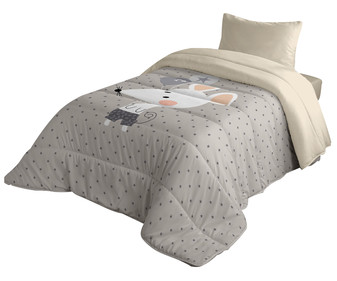 Edredón diseño ratoncito confeccionado en microfibra 100% poliéster para cama individual, 180x260cm. NATRUALS. Edredón diseño ratoncito confeccionado en microfibra 100% poliéster para cama individual, 180x260cm. NATRUALS.