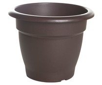 Maceta de plástico tipo campana, de color chocolate y medidas de 33 x 30 centímetros VAN.