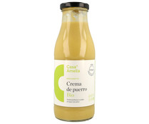 Crema de puerro ecológica, con verduras frescas cocidas al vapor CASA AMELIA 500 ml.