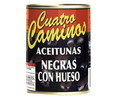 Aceitunas negras enteras (con hueso) CUATRO CAMINOS 150 g.
