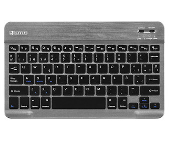 Teclado Bluetooth SUBBLIM SMART BT KEYBOARD gris, diseño Slim, batería de litio, conector Micro-USB.