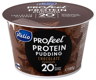 Natillas de chocolate sin lactosa, ni azúcares añadidos y con alto contenido en proteínas (20 g) VALIO Profeel 180 g. Natillas de chocolate sin lactosa, ni azúcares añadidos y con alto contenido en proteínas (20 g) VALIO Profeel 180 g.