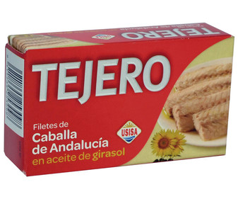 Caballa del sur en aceite de girasol en filetes TEJERO 78 g. Caballa del sur en aceite de girasol en filetes TEJERO 78 g.