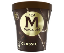 Tarrina de helado de vainilla con láminas crujientes de chocolate con leche MAGNUM 440 ml.