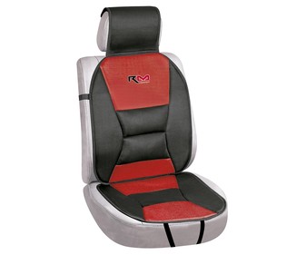 Respaldo universal con cabezal y refuerzo lumbar, de color negro y rojo ROLMOVIL Confort. Respaldo universal con cabezal y refuerzo lumbar, de color negro y rojo ROLMOVIL Confort.