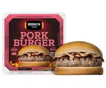 Hamburguesa (100% carne de cerdo) con bacon y salsa smokey, lista para calentar y comer BROOKLYN TOWN 215 g.