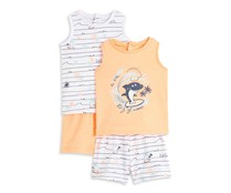 Lote de 2 pijamas  de algodón para bebé INEXTENSO, talla 86.