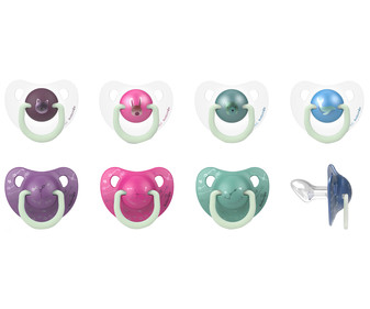 Chupetes con tetina anatómica de silicona y anilla luminiscente, para bebés de 6 a 18 meses SUAVINEX 2 uds. Chupetes con tetina anatómica de silicona y anilla luminiscente, para bebés de 6 a 18 meses SUAVINEX 2 uds.