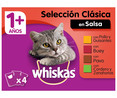 Comida para gatos con cuatro sabores diferentes WHISKAS 4 uds. 100 g.