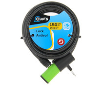 Antirrobo espirar articulado para bicicletas, 1,5 metros de longitud CUP'S ALCAMPO.
