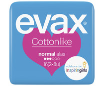 Compresas normal con alas EVAX Cottonlike 64 uds