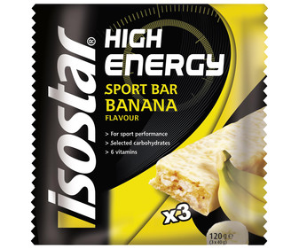 Barritas energéticas de plàtano ISOSTAR High Energy, 3 barritas, 120 g. Barritas energéticas de plàtano ISOSTAR High Energy, 3 barritas, 120 g.