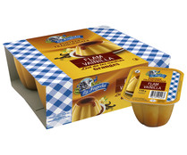 Flan con sabor a vainilla, elaborado con leche de granja LA FAGEDA Postres tradicionales 4 x 110 g.
