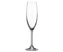 Copa flauta para vinos espumosos fabricada en Cristal de Bohemia, 0,22 litros, serie Colibri CRYSTAL BOHEMIA.