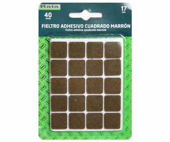 Fieltro adhesivo marrón de 17 milímetros 40 unidades Fieltro adhesivo marrón de 17 milímetros 40 unidades
