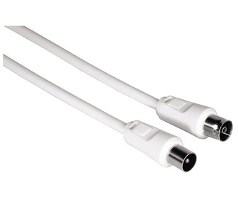 Cable HAMA de antena macho hembra, 5 metros, 75db, color blanco. Cable HAMA de antena macho hembra, 5 metros, 75db, color blanco.