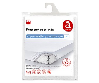 Protector de coclchón tejido rizo impermeable para cama de 135cm., ACTUEL. Protector de coclchón tejido rizo impermeable para cama de 135cm., ACTUEL.