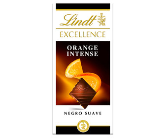 Chocolate negro con naranja y almendras LINDT 100 g. Chocolate negro con naranja y almendras LINDT 100 g.