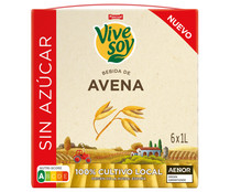 Bebida de avena de cultivo local 100%, sin azúcar VIVESOY de Pascual 6 x 1 l.
