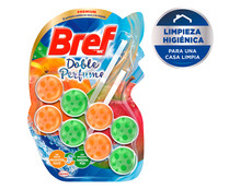 Colgador WC doble perfume (melocotón dulce, manzana roja) BREF pack 2 uds. de 50 g.